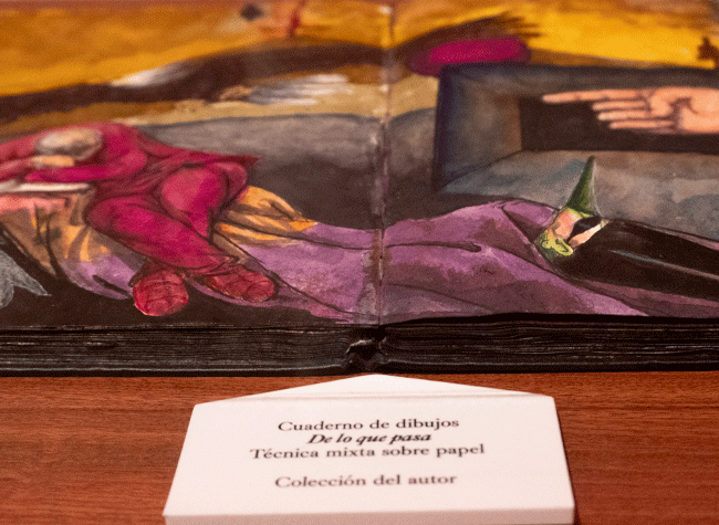 Cuaderno de dibujos «De lo que pasa». Técnica mixta sobre papel. Colección del autor