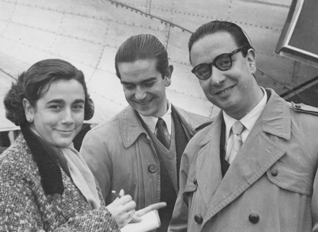 Carmen Martín Gaite, Ignacio Aldecoa y Alfonso Sastre. 1954. Archivo Carmen Martín Gaite (JCYL)