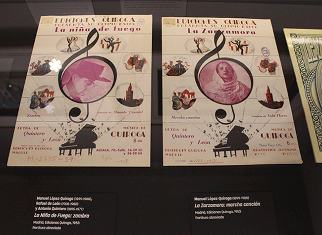 Montaje de la exposición Si me queréis, ¡venirse! Lola Flores en la Biblioteca Nacional de España