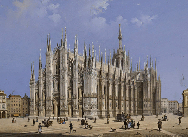 Vista del Duomo de Milán (DIB/18/1/2092)